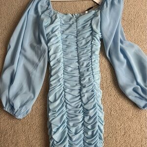 Blue Mini Dress long sleeve